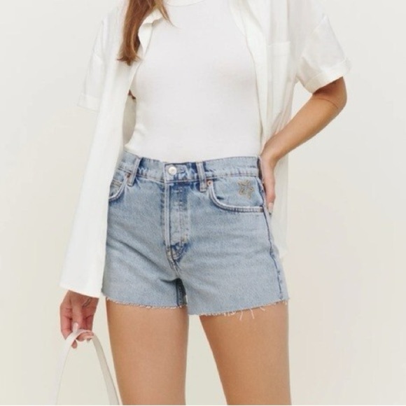 New Reformation Charlie Denim Shorts - Picture 1 of 7